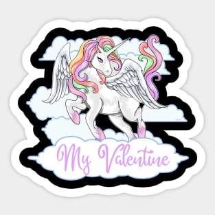 My Valentine Unicorn T-Shirt Sticker